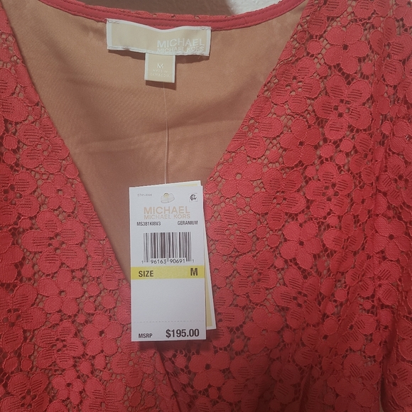 Michael Kors Dress Womens M Lace Ruffle Tiered Flutter Sleeve - Picture 4 of 5